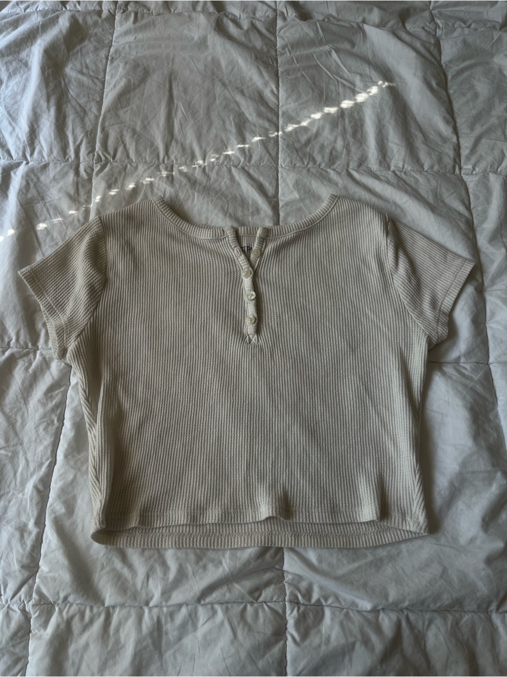 White/Grey Ribbed Crop Top - Bundle Deal